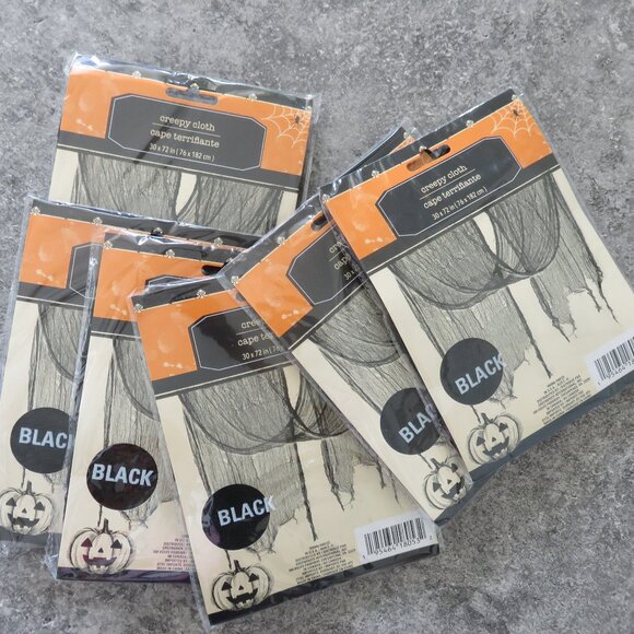 (#116) 6 Pcs Halloween Creepy Cloth Black 30×72inch - Halloween Decorations - Picture 1 of 4